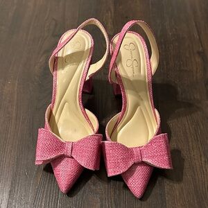 Jessica Simpson Elegant Pink Bow Heels